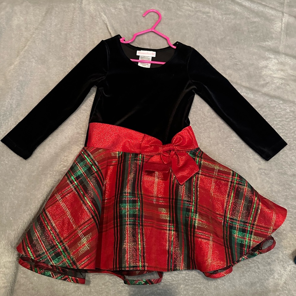 Bonnie Jean Black and Red Plaid Dress